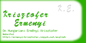 krisztofer ermenyi business card